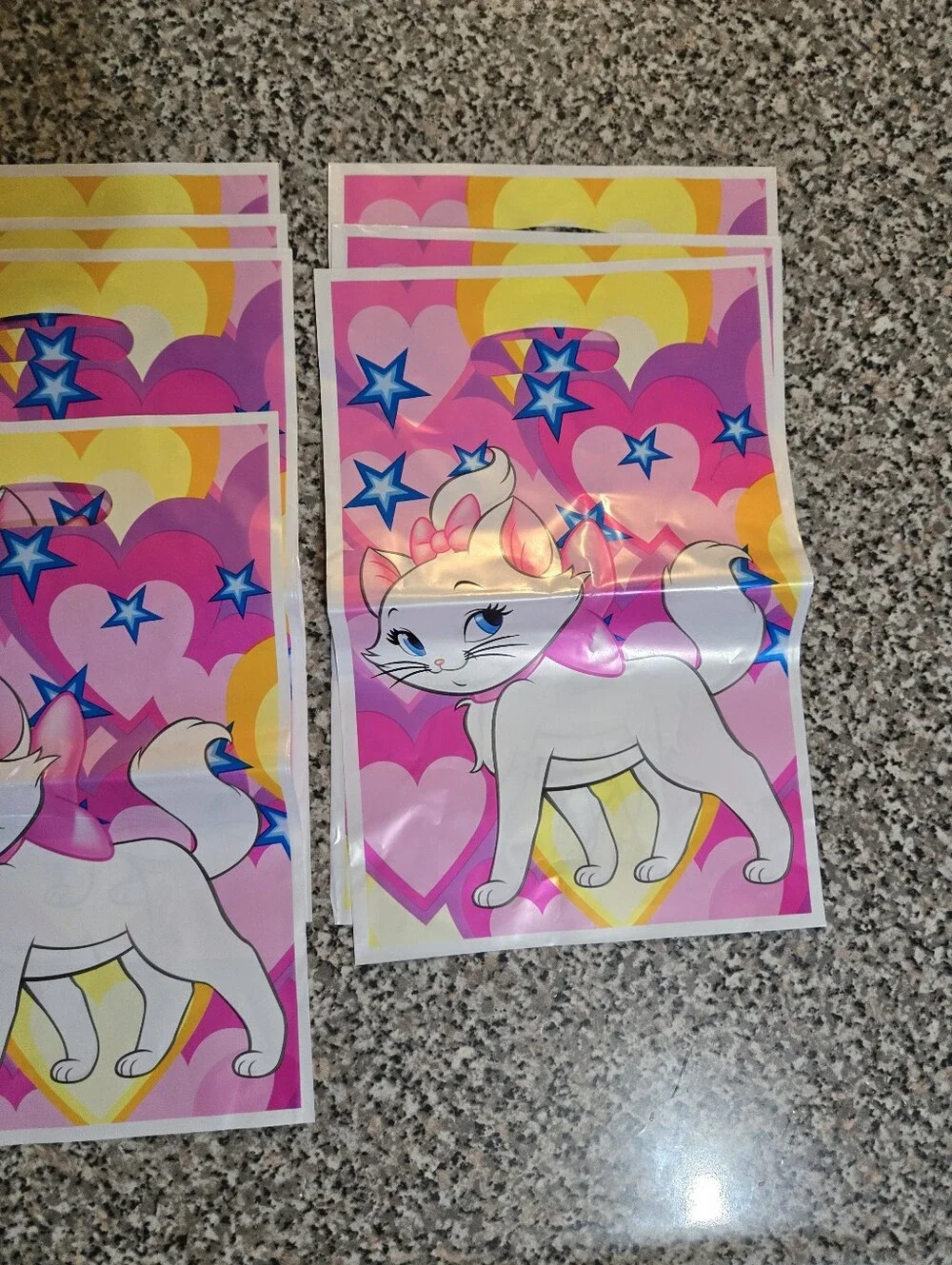 Cute Marie The White Kitty Party Favor Bags - Pink With Hearts